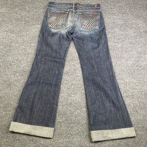 7 For All Mankind Dojo Wide Leg Jeans Pink 7 Pockets Blue U115080U-080U Size 31